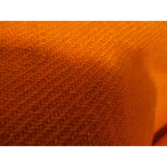 Primitive handmade orange double blanket, antique rustic wool throw blanket, - Picture 10 of 10